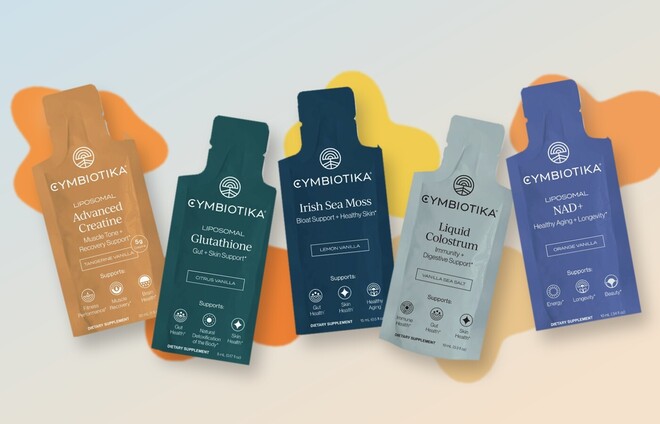 Cymbiotika liposomal pouches at The Apothecary